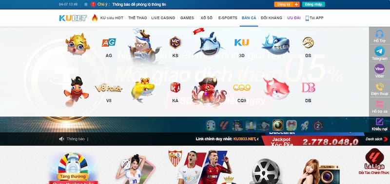 Đa dạng sảnh game bắn cá hấp dẫn